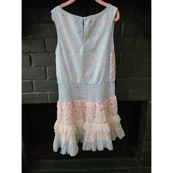 Hannah Banana Boho Cottage Core vintage Smocked Floral dress size 10 - Picture 2 of 5